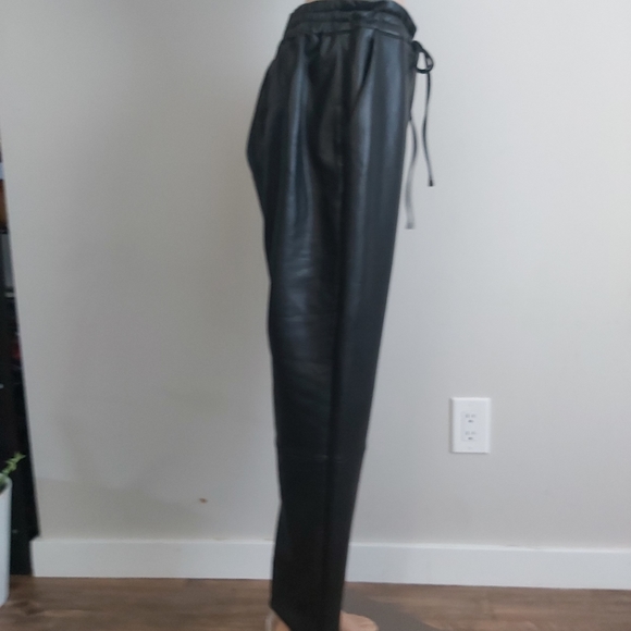 π€Kaffe Kavilla black pleather pants faux leather drawstring waistπ€ - Picture 7 of 16
